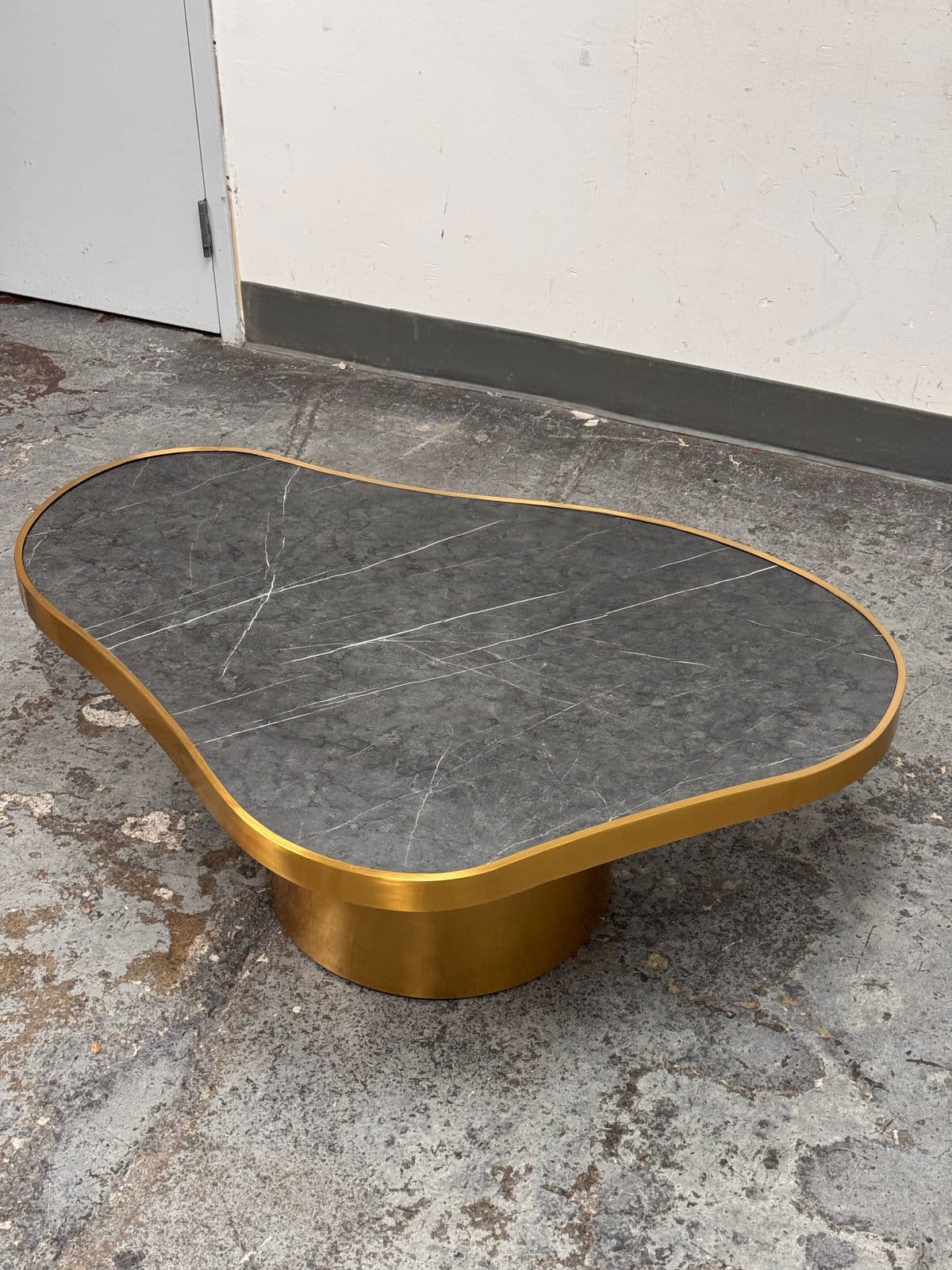 Michael Oren Design Marquina Marble Kidney Coffee Table - Thumbnail 3