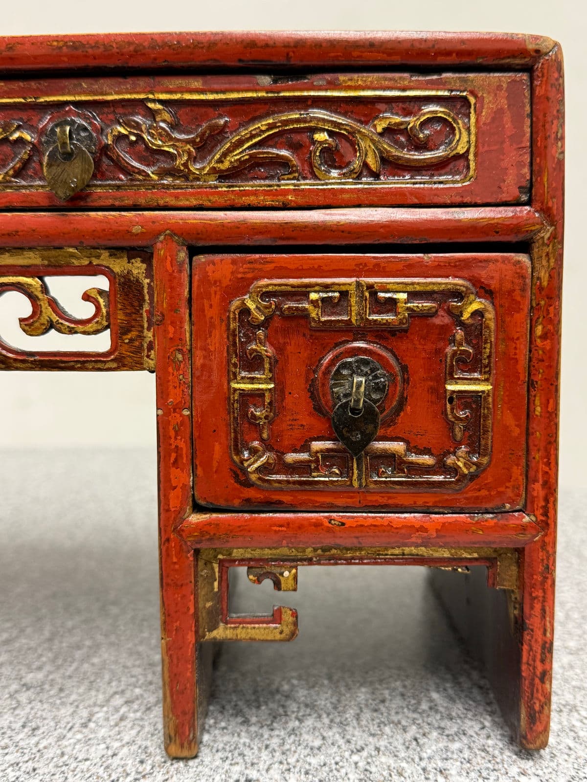 Antique Chinese Red Altar Table Box - Thumbnail 10