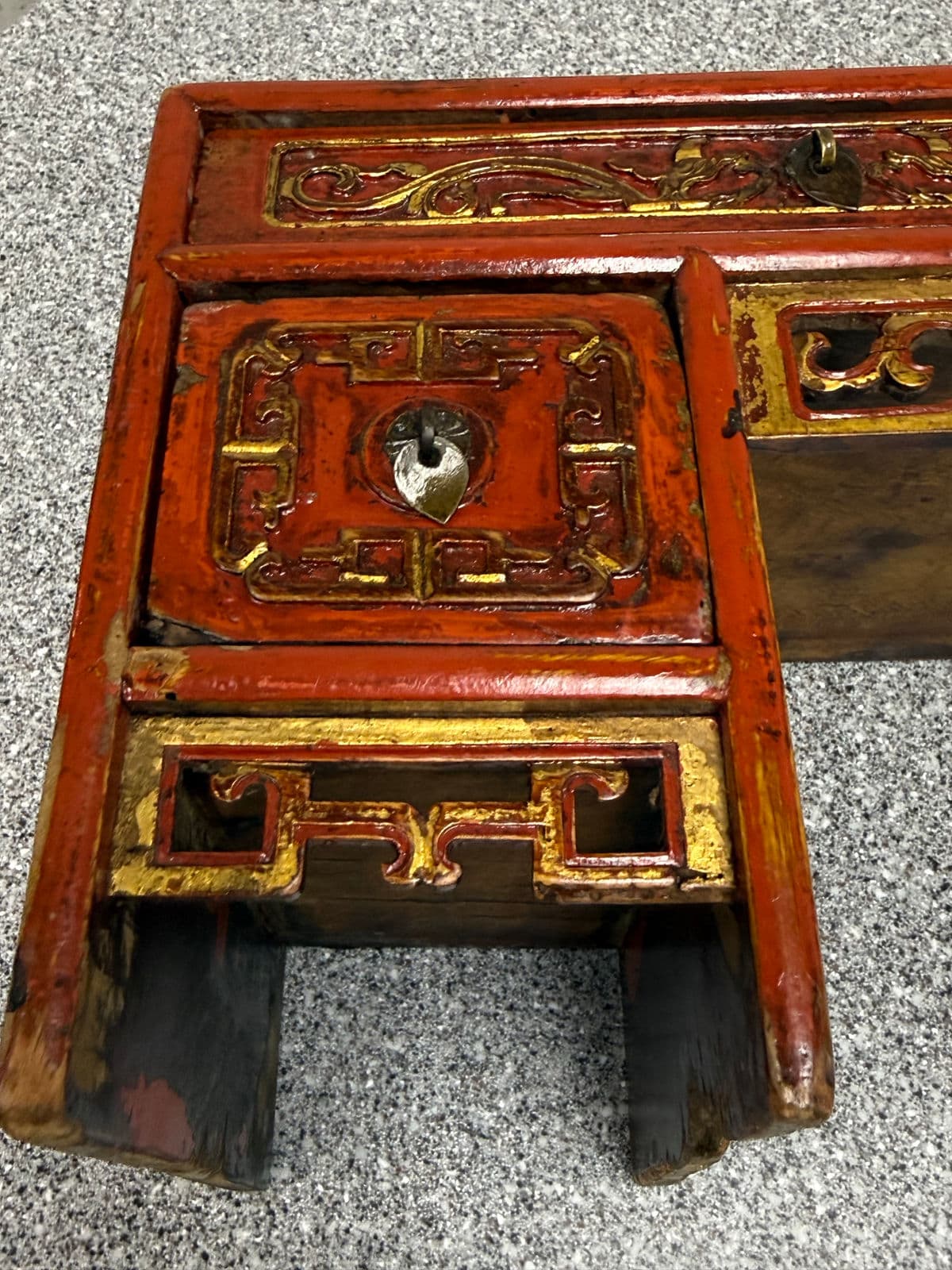 Antique Chinese Red Altar Table Box - Thumbnail 13