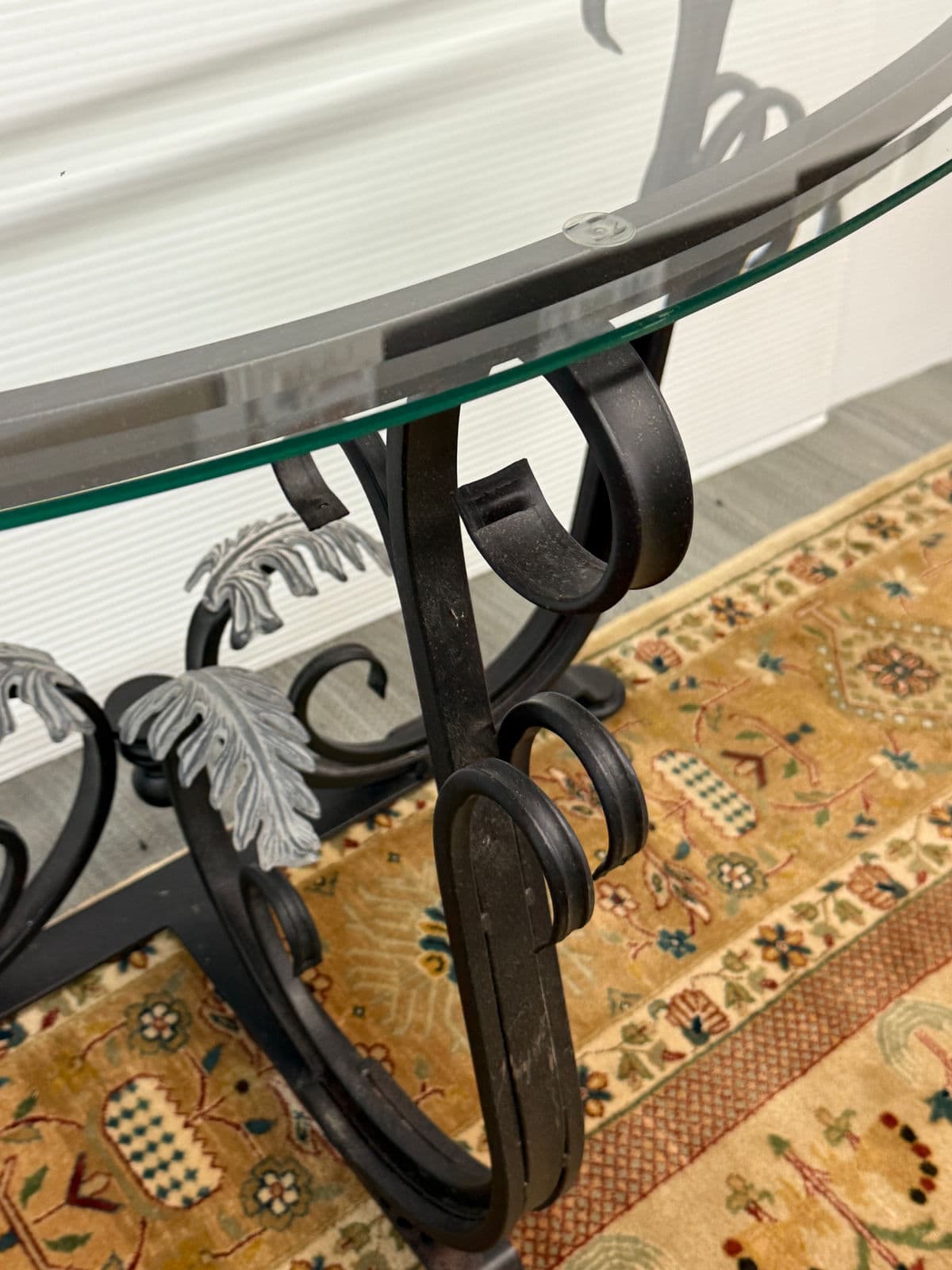 In the Style of Tommy Bahama Wrought Iron Console Table - Thumbnail 5