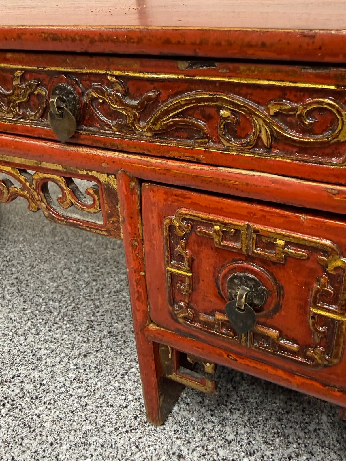 Antique Chinese Red Altar Table Box - Thumbnail 11