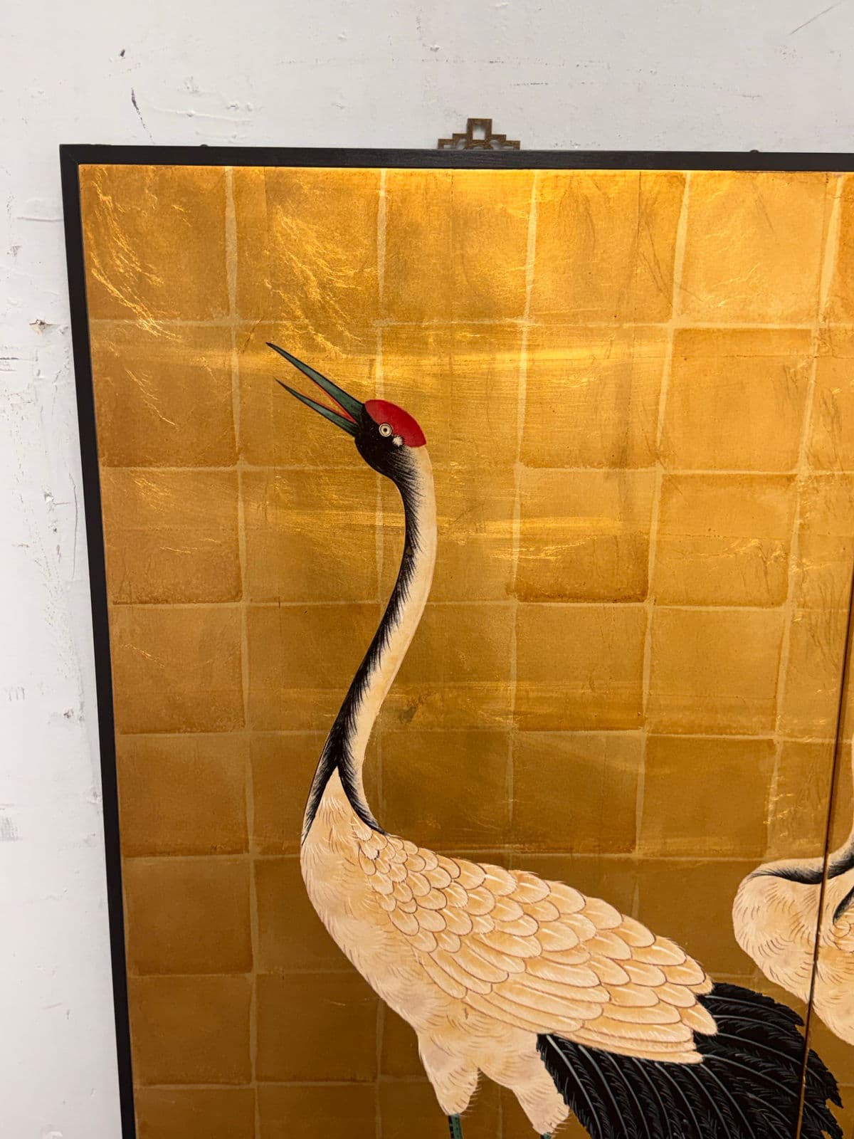 Late 20th Century Chinese Two-Panel Screen With Cranes - Thumbnail 9