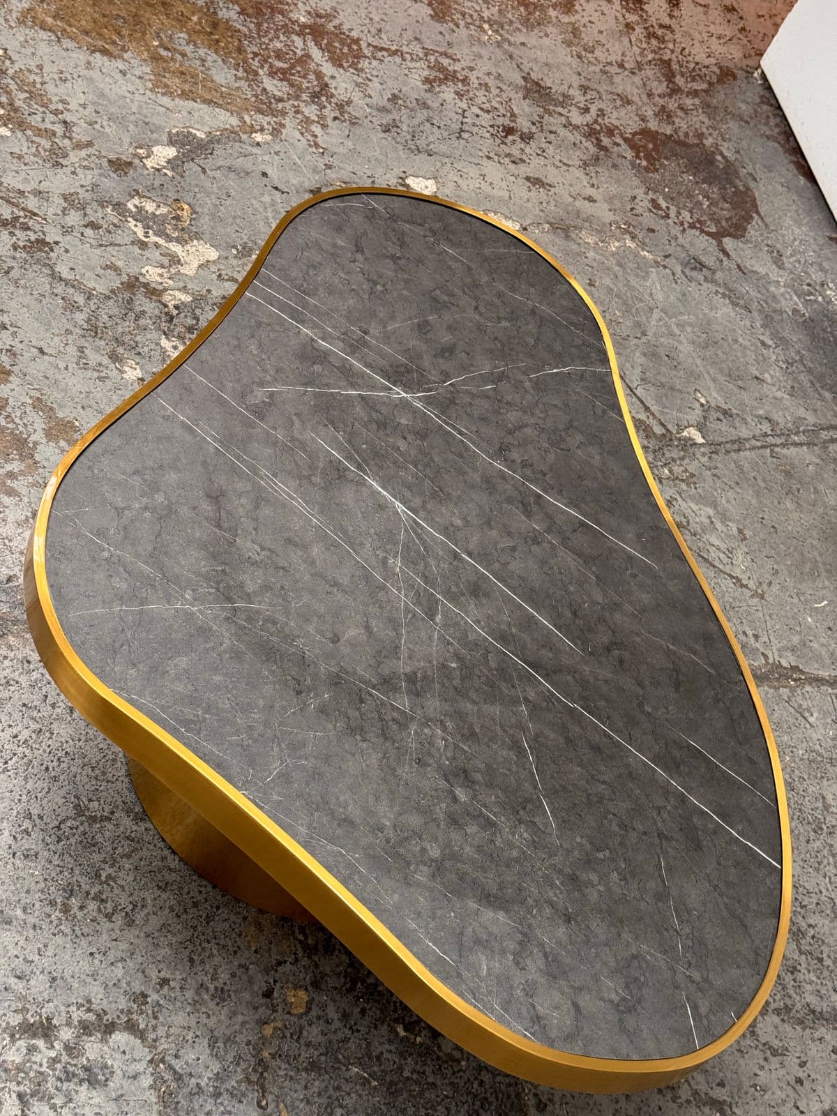 Michael Oren Design Marquina Marble Kidney Coffee Table - Thumbnail 13