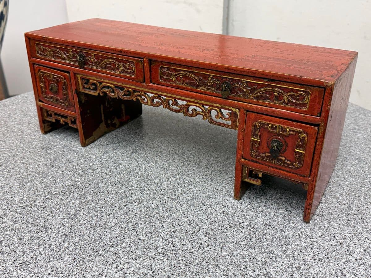 Antique Chinese Red Altar Table Box - Thumbnail 7
