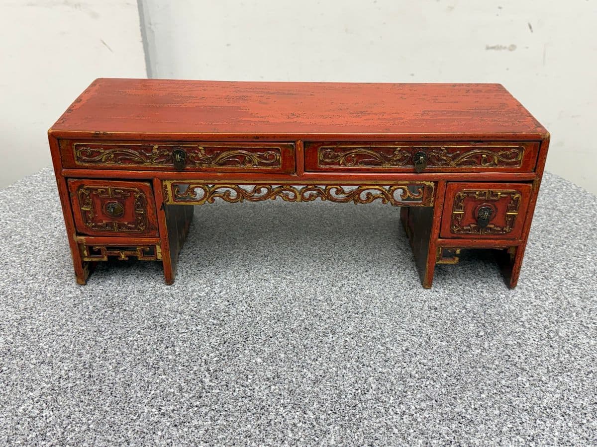 Antique Chinese Red Altar Table Box - Thumbnail 3