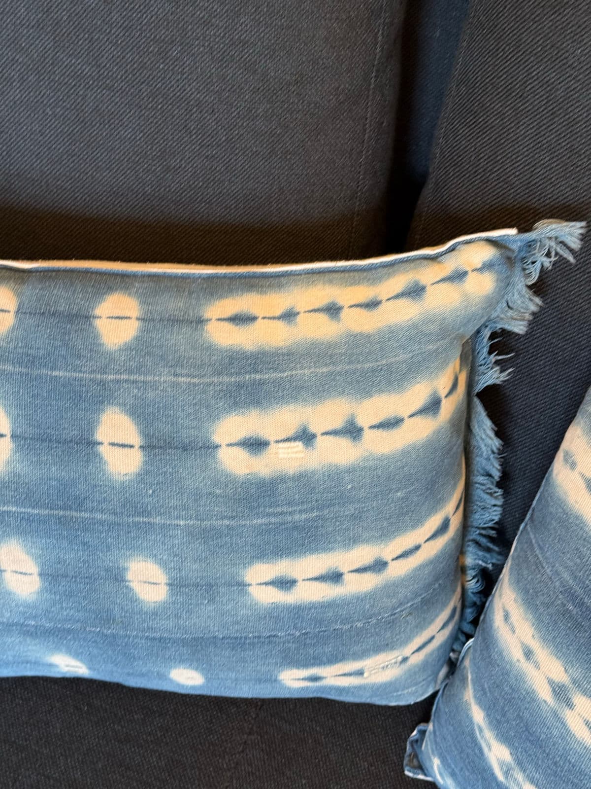 Custom Design Vintage Indigo Lumbar Pillows, Pair - Thumbnail 7