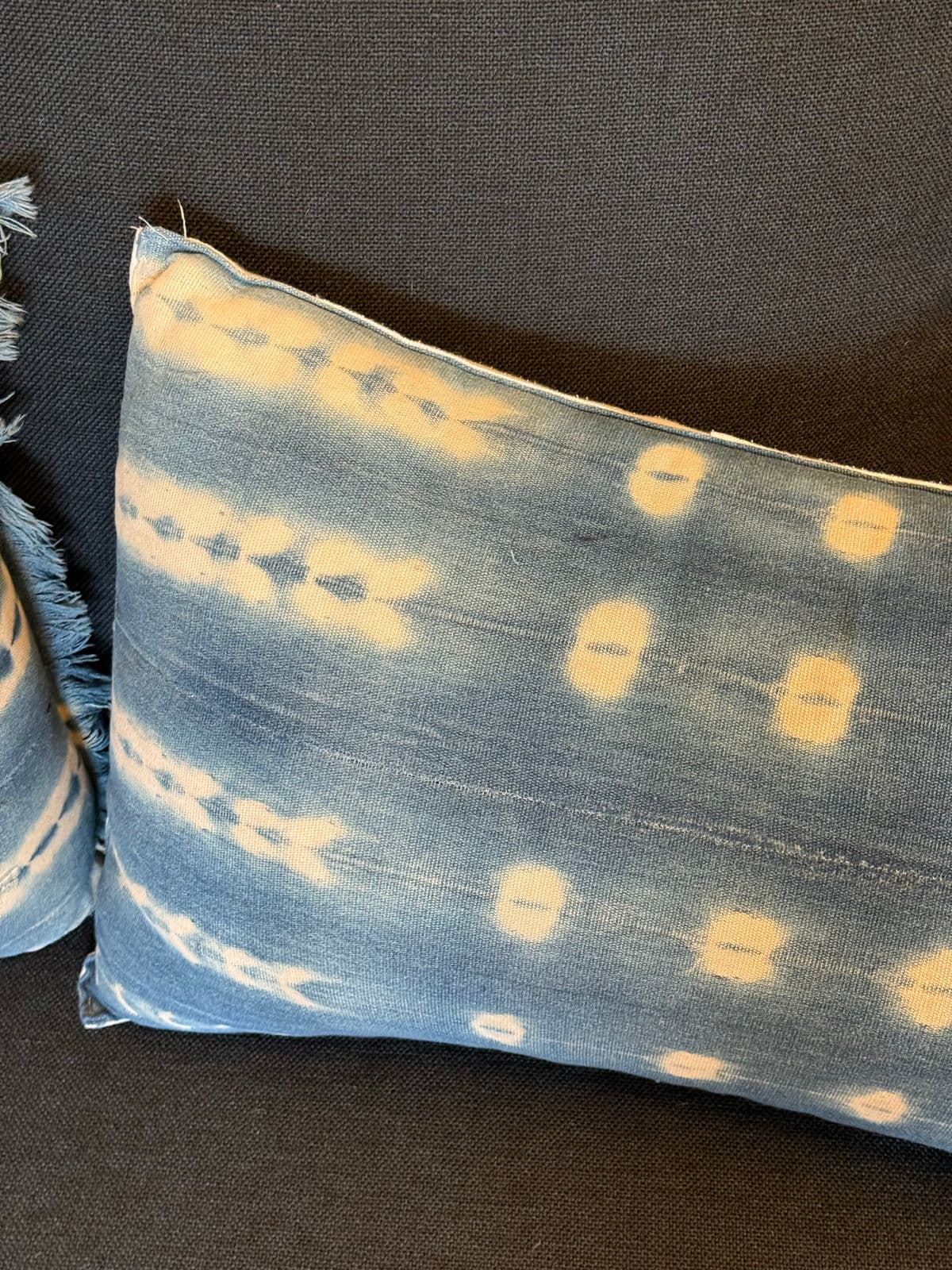 Custom Design Vintage Indigo Lumbar Pillows, Pair - Thumbnail 8