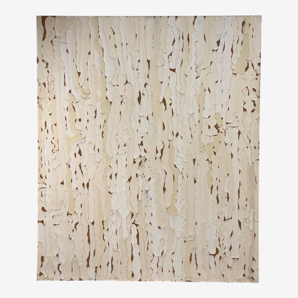 Circa 1998 Rex Ray Encaustic on Jute Painting - Image 1