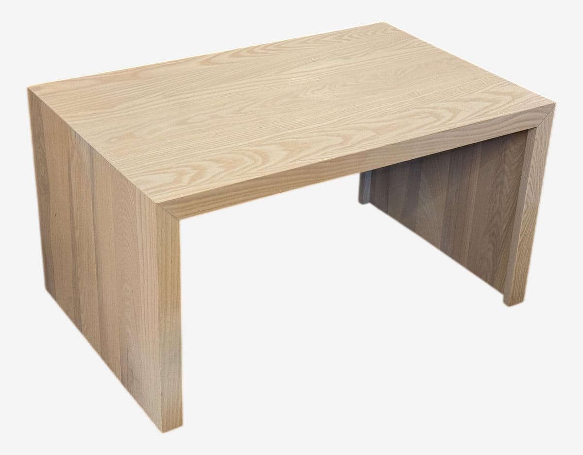 Organic Modern Bleached Oak Wood Side Table - Image 1