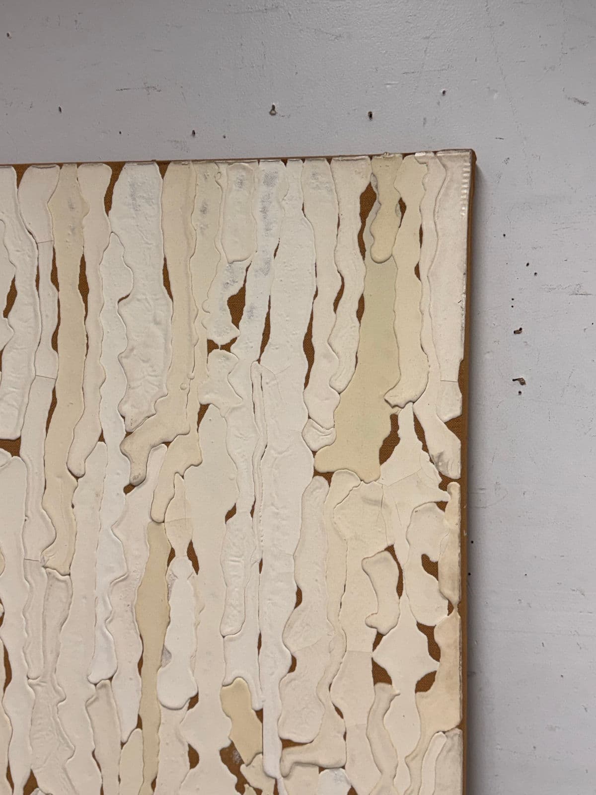 Circa 1998 Rex Ray Encaustic on Jute Painting - Thumbnail 5