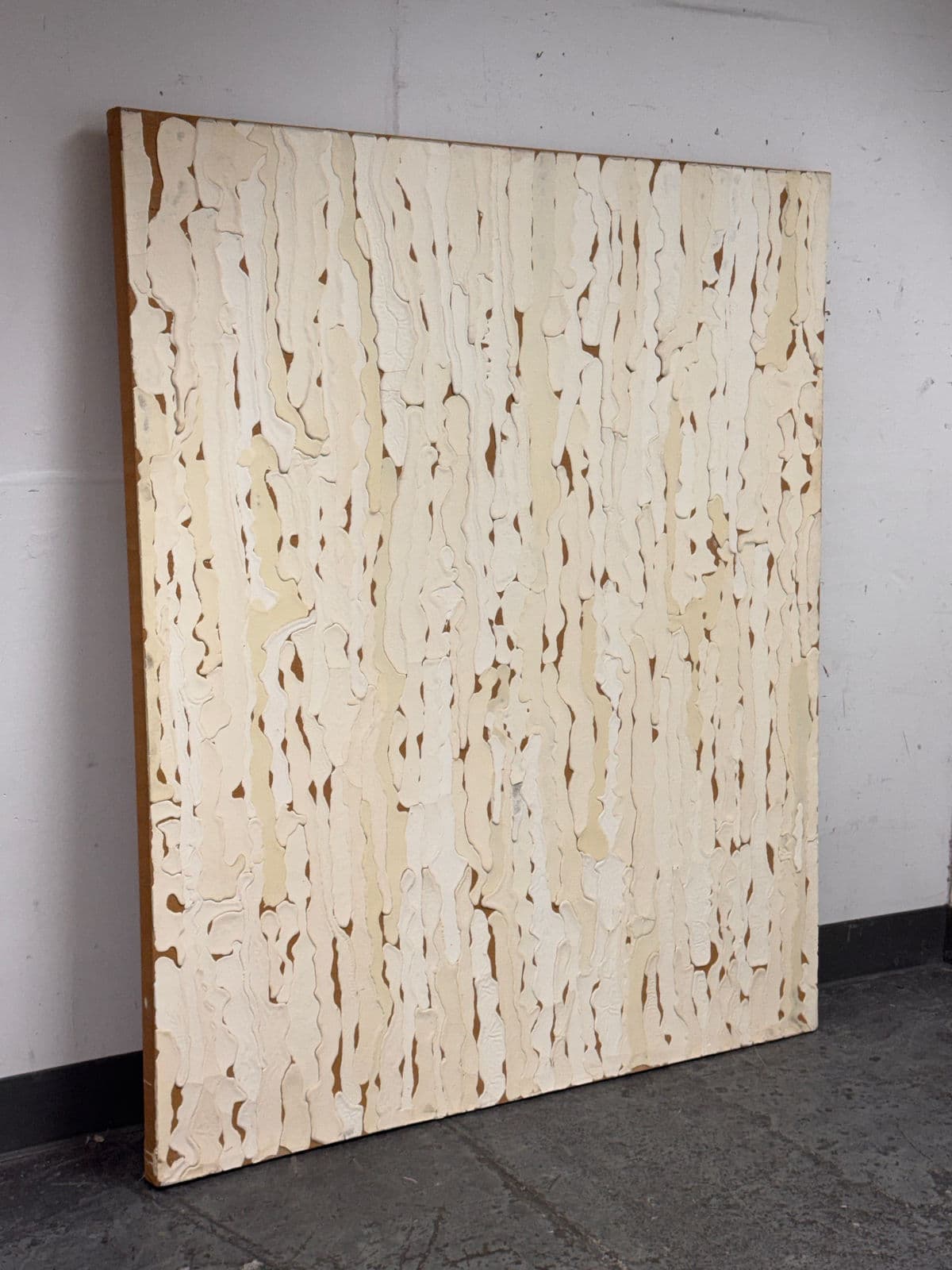 Circa 1998 Rex Ray Encaustic on Jute Painting - Thumbnail 3