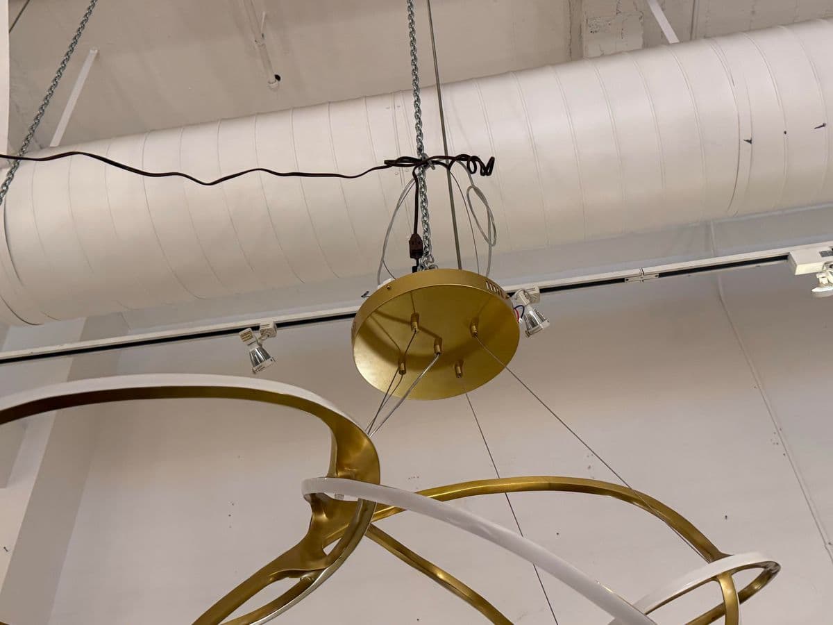 Michael Oren Designs Orbit Burnished Brass Chandelier - Thumbnail 7