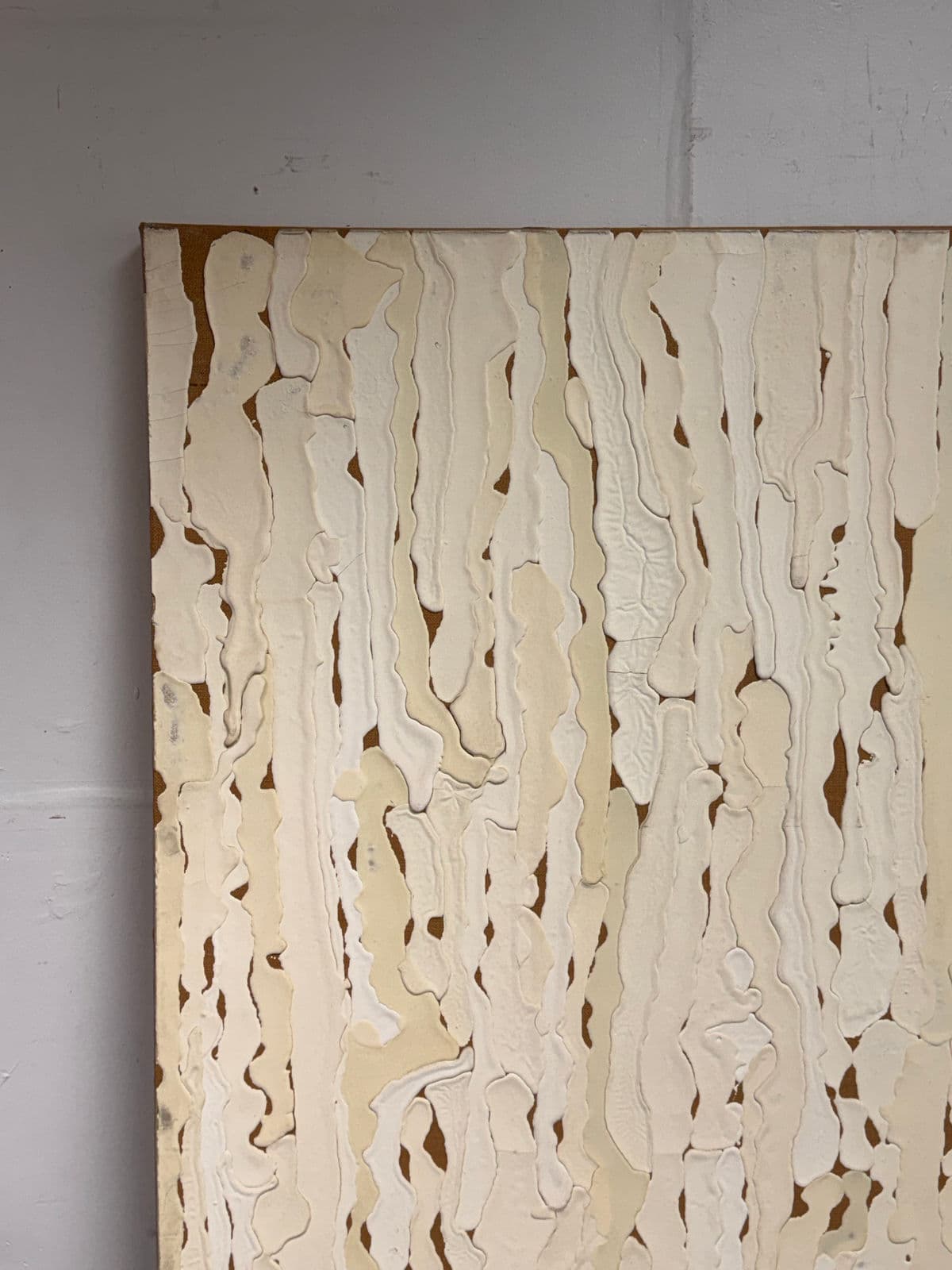 Circa 1998 Rex Ray Encaustic on Jute Painting - Thumbnail 7