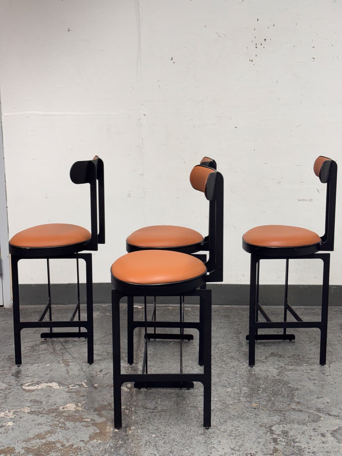 Michael Oren Design Porter Place Style Swivel Counter Stools, Set of Four - Thumbnail 6