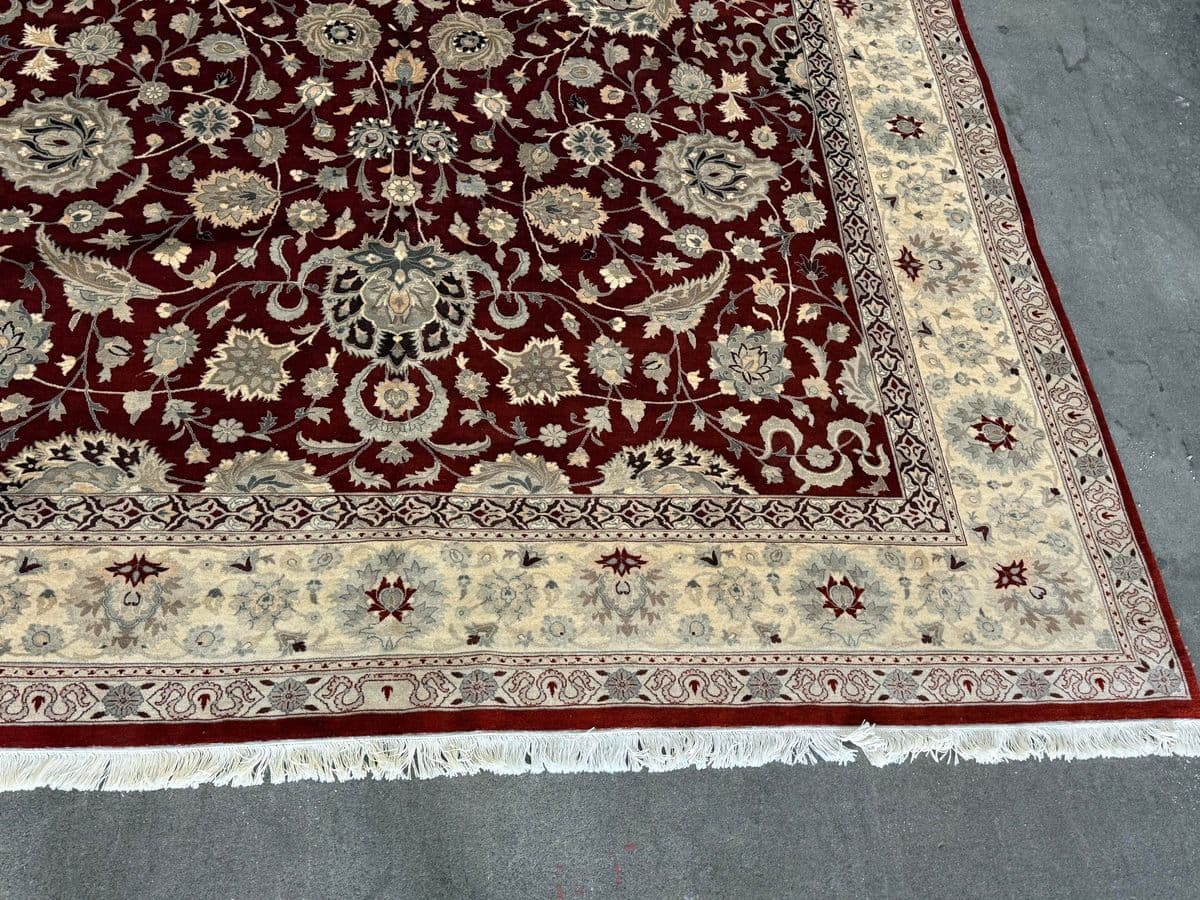 9ft 2in X 11ft 10in Kashan Persian Wool Area Rug - Thumbnail 7