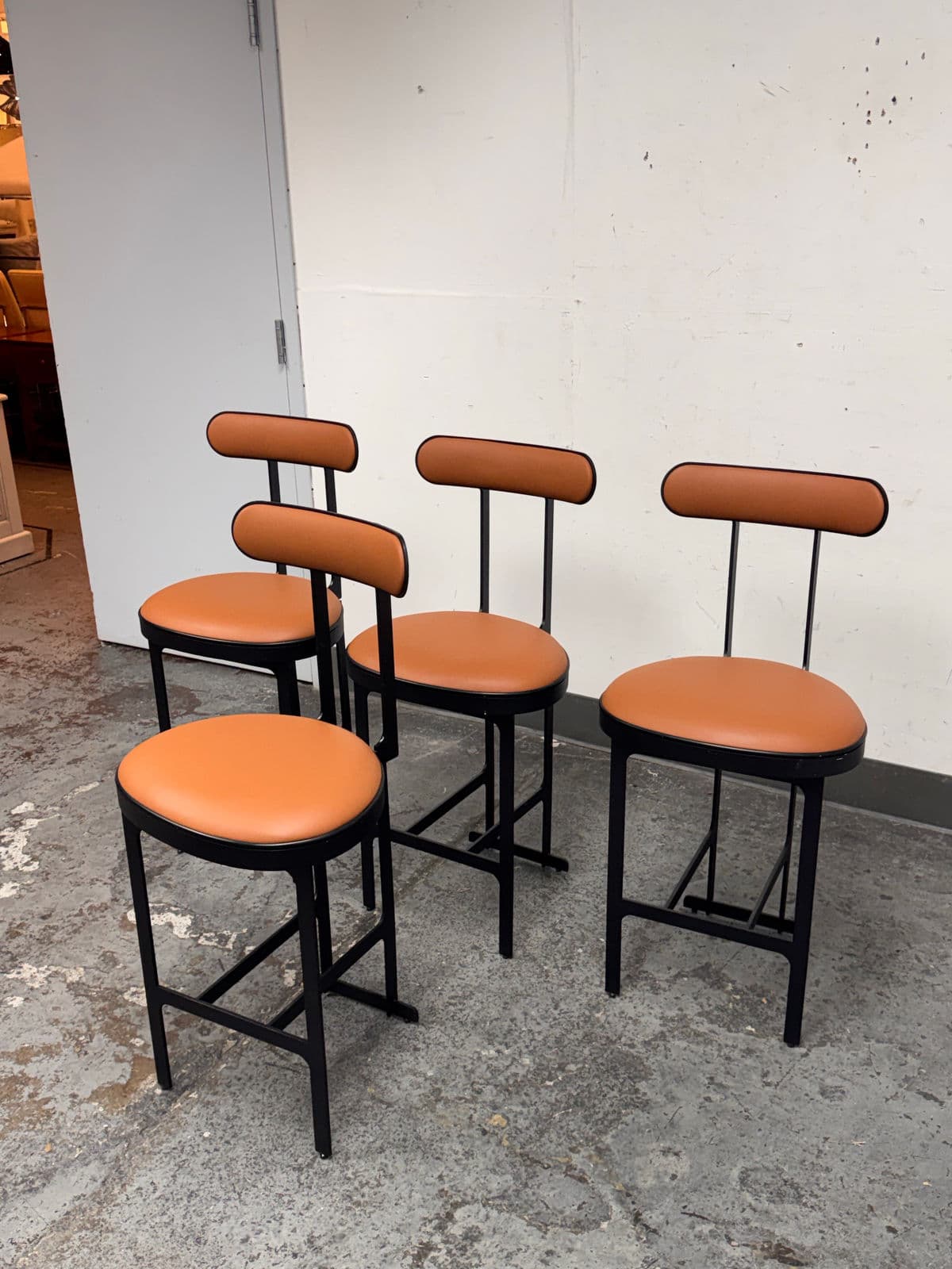 Michael Oren Design Porter Place Style Swivel Counter Stools, Set of Four - Thumbnail 4