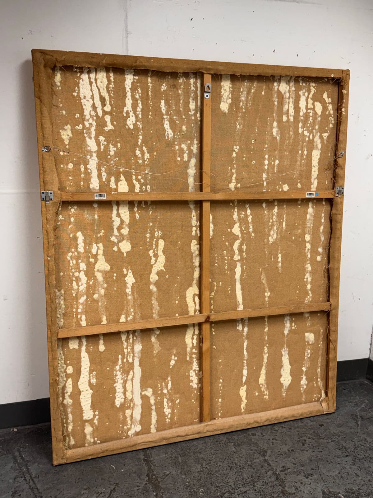 Circa 1998 Rex Ray Encaustic on Jute Painting - Thumbnail 9