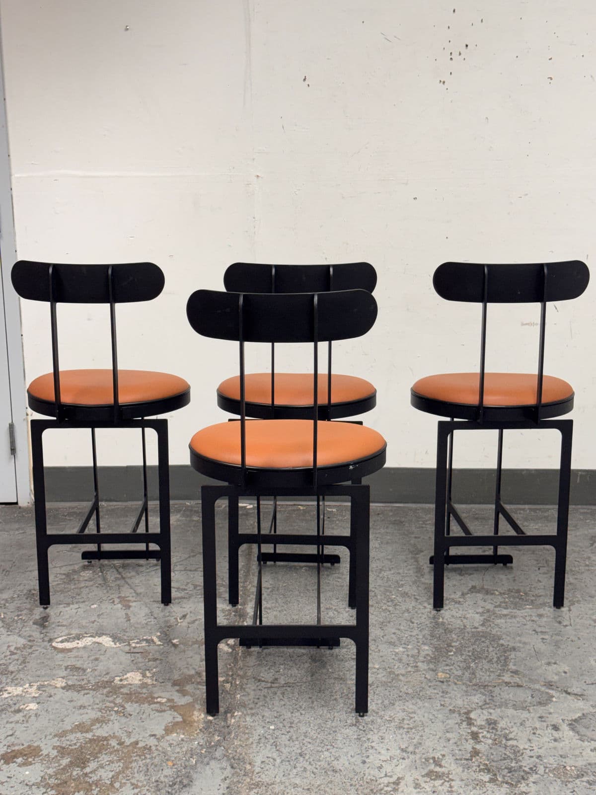 Michael Oren Design Porter Place Style Swivel Counter Stools, Set of Four - Thumbnail 7