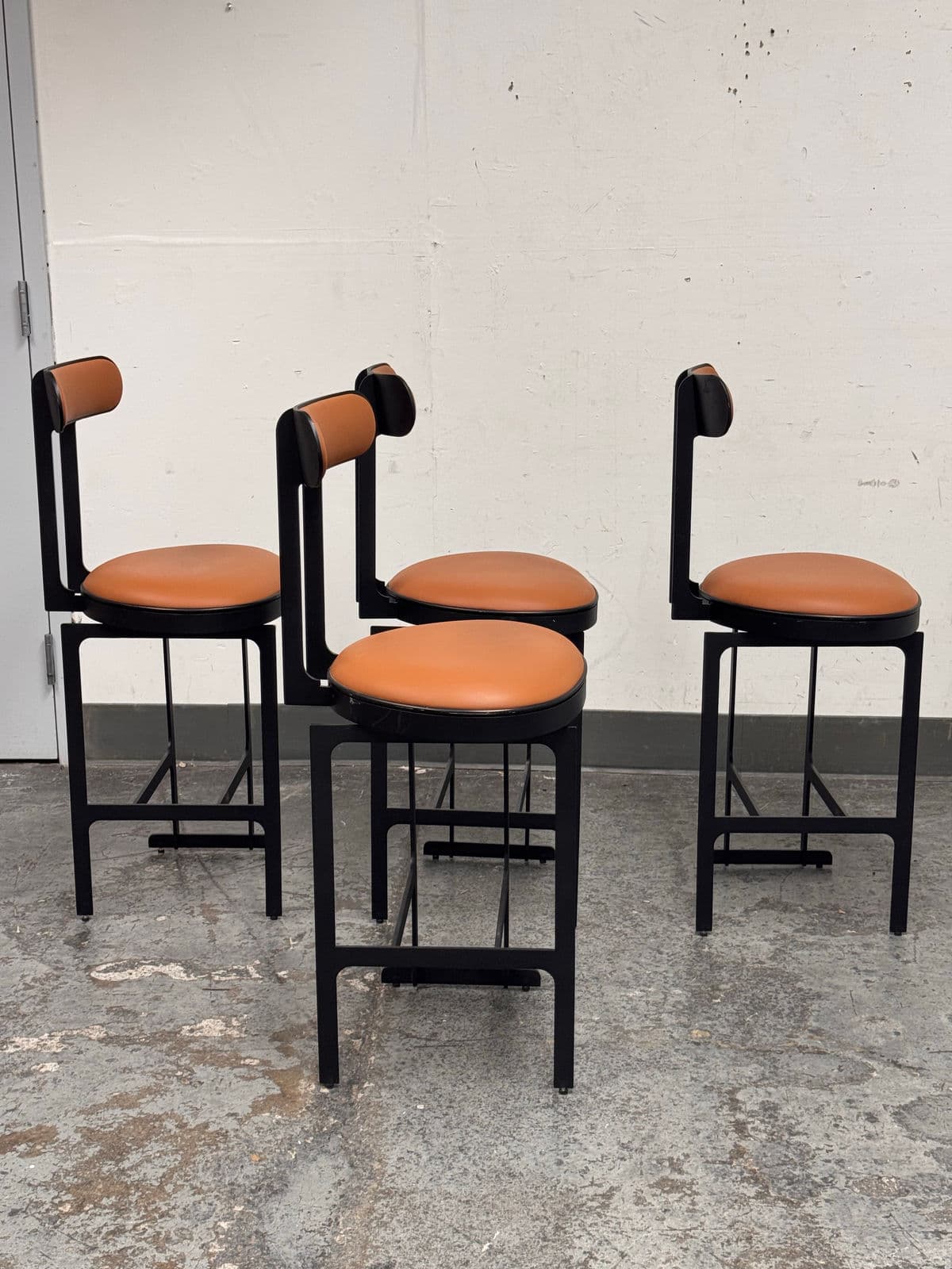 Michael Oren Design Porter Place Style Swivel Counter Stools, Set of Four - Thumbnail 5