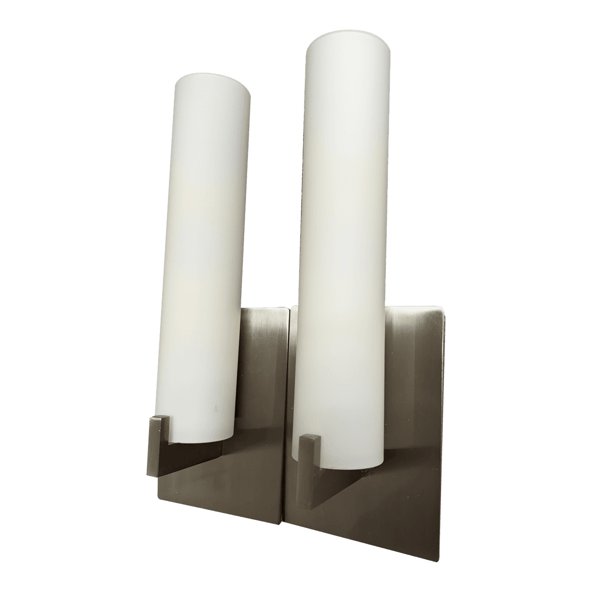 George Kovacs Opal Glass Tube Shade Wall Scones, Pair - Thumbnail 2