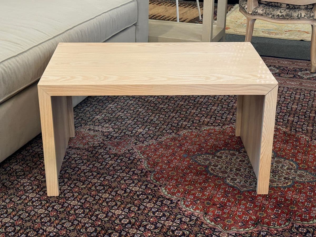 Organic Modern Bleached Oak Wood Side Table - Thumbnail 3