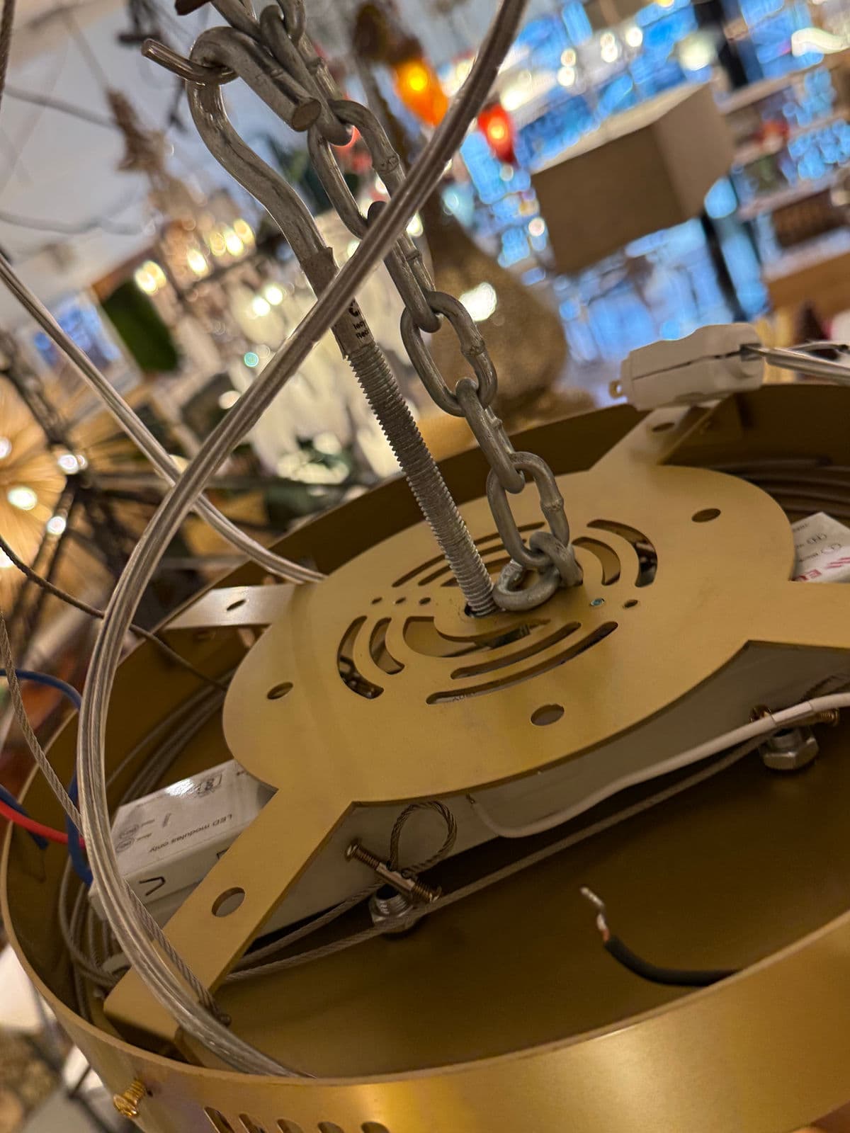 Michael Oren Designs Orbit Burnished Brass Chandelier - Thumbnail 9