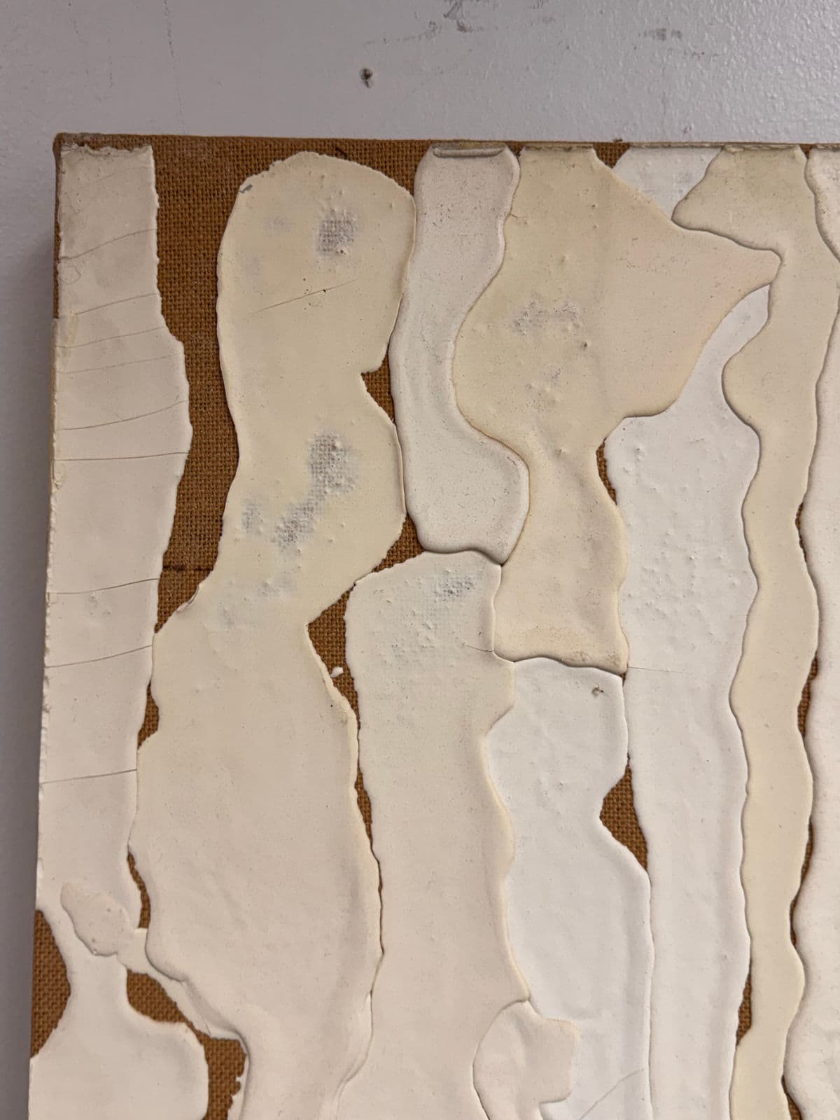 Circa 1998 Rex Ray Encaustic on Jute Painting - Thumbnail 13