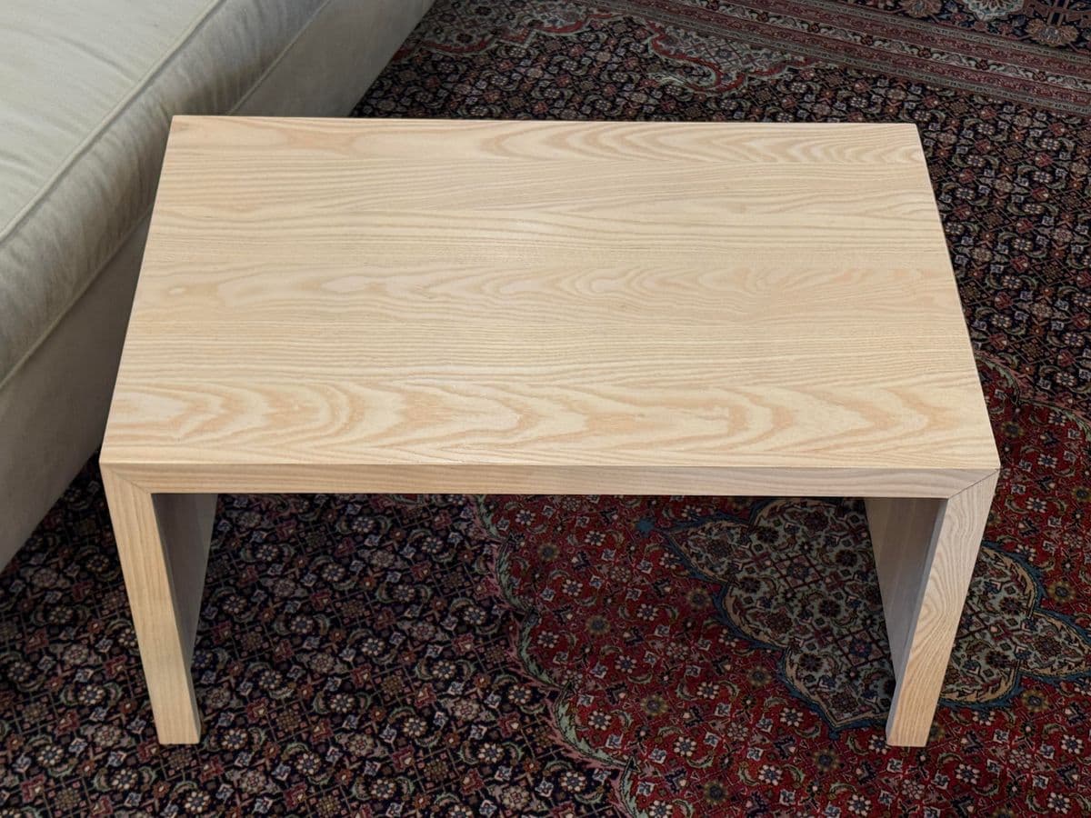 Organic Modern Bleached Oak Wood Side Table - Thumbnail 4