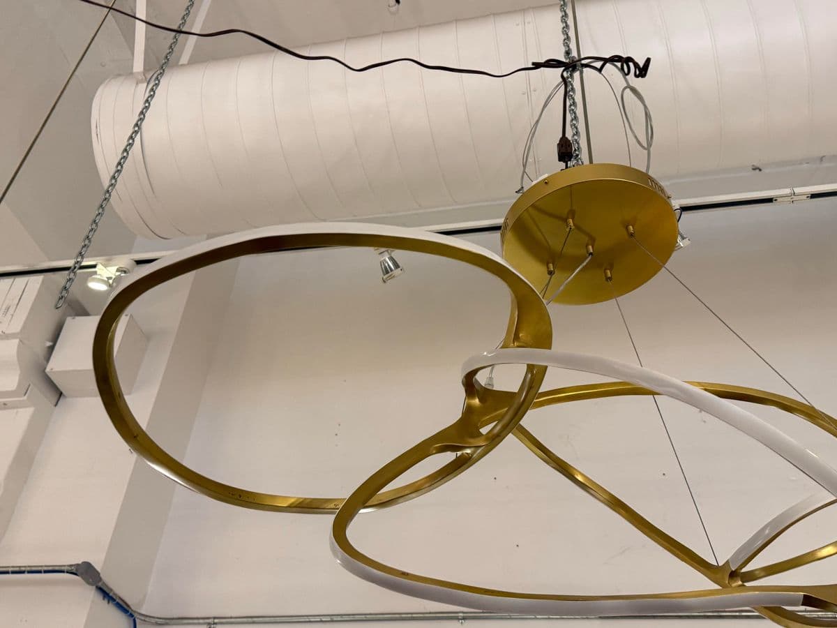 Michael Oren Designs Orbit Burnished Brass Chandelier - Thumbnail 4