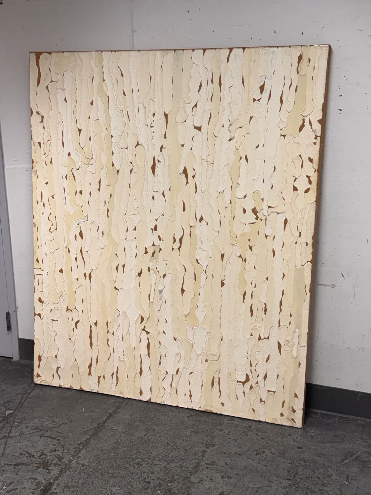 Circa 1998 Rex Ray Encaustic on Jute Painting - Thumbnail 4