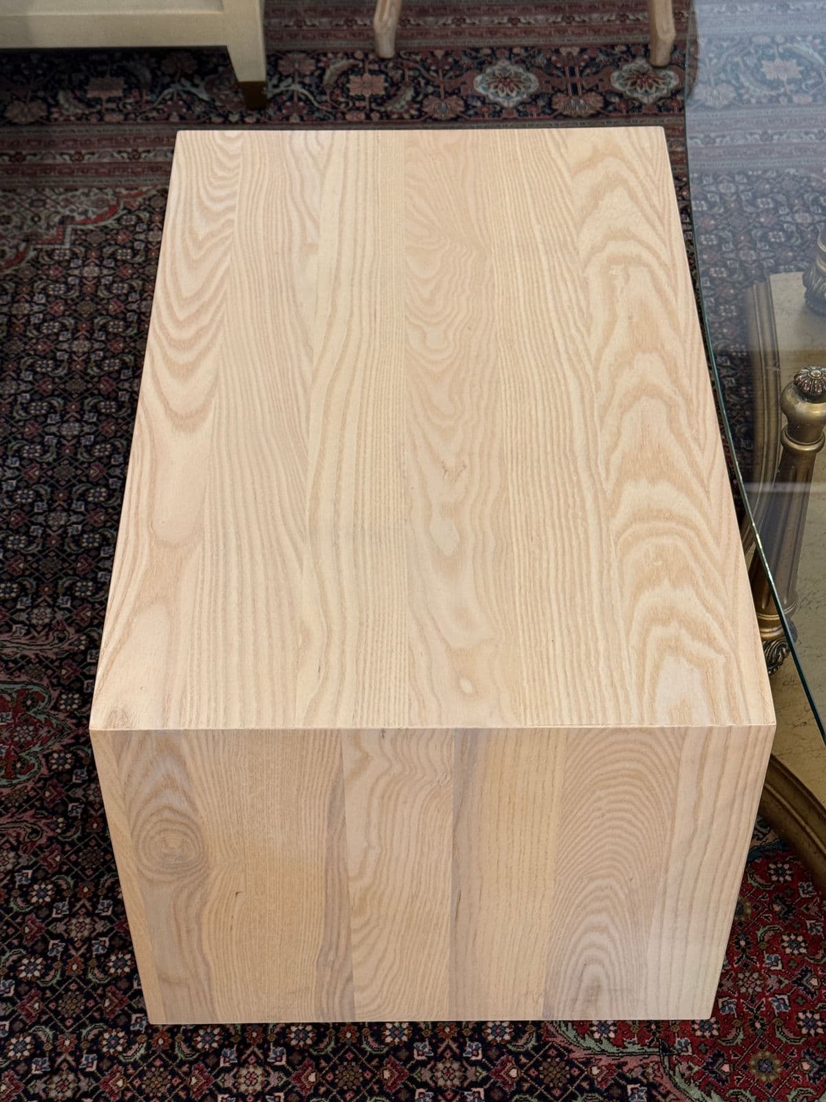 Organic Modern Bleached Oak Wood Side Table - Thumbnail 5