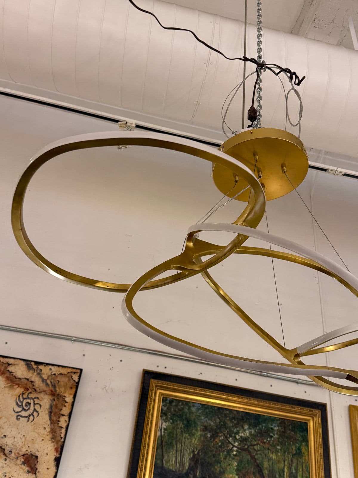 Michael Oren Designs Orbit Burnished Brass Chandelier - Thumbnail 11