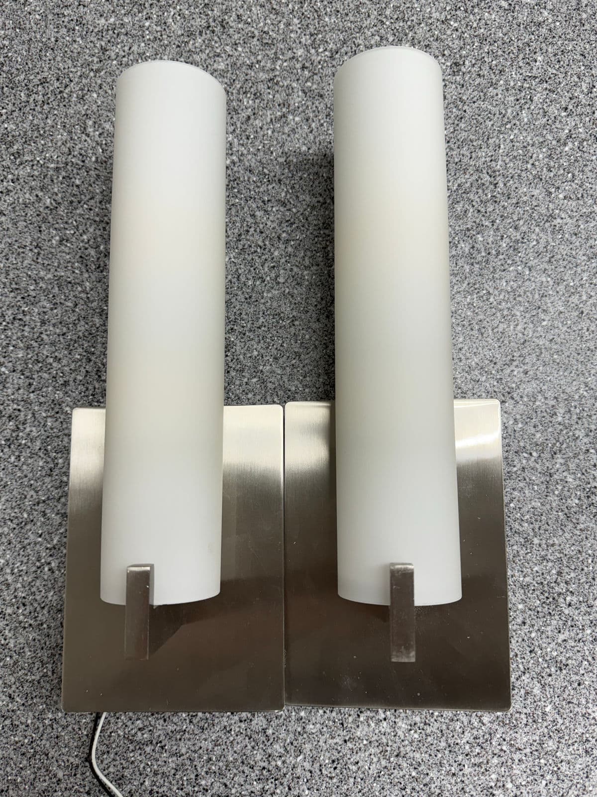 George Kovacs Opal Glass Tube Shade Wall Scones, Pair - Thumbnail 3