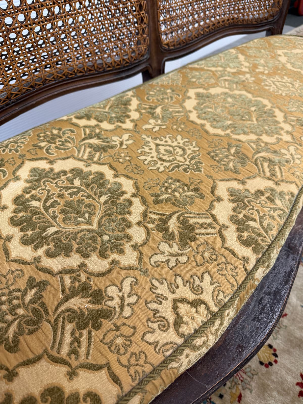 20th Century French Cane Back Sofa Bench - Thumbnail 6