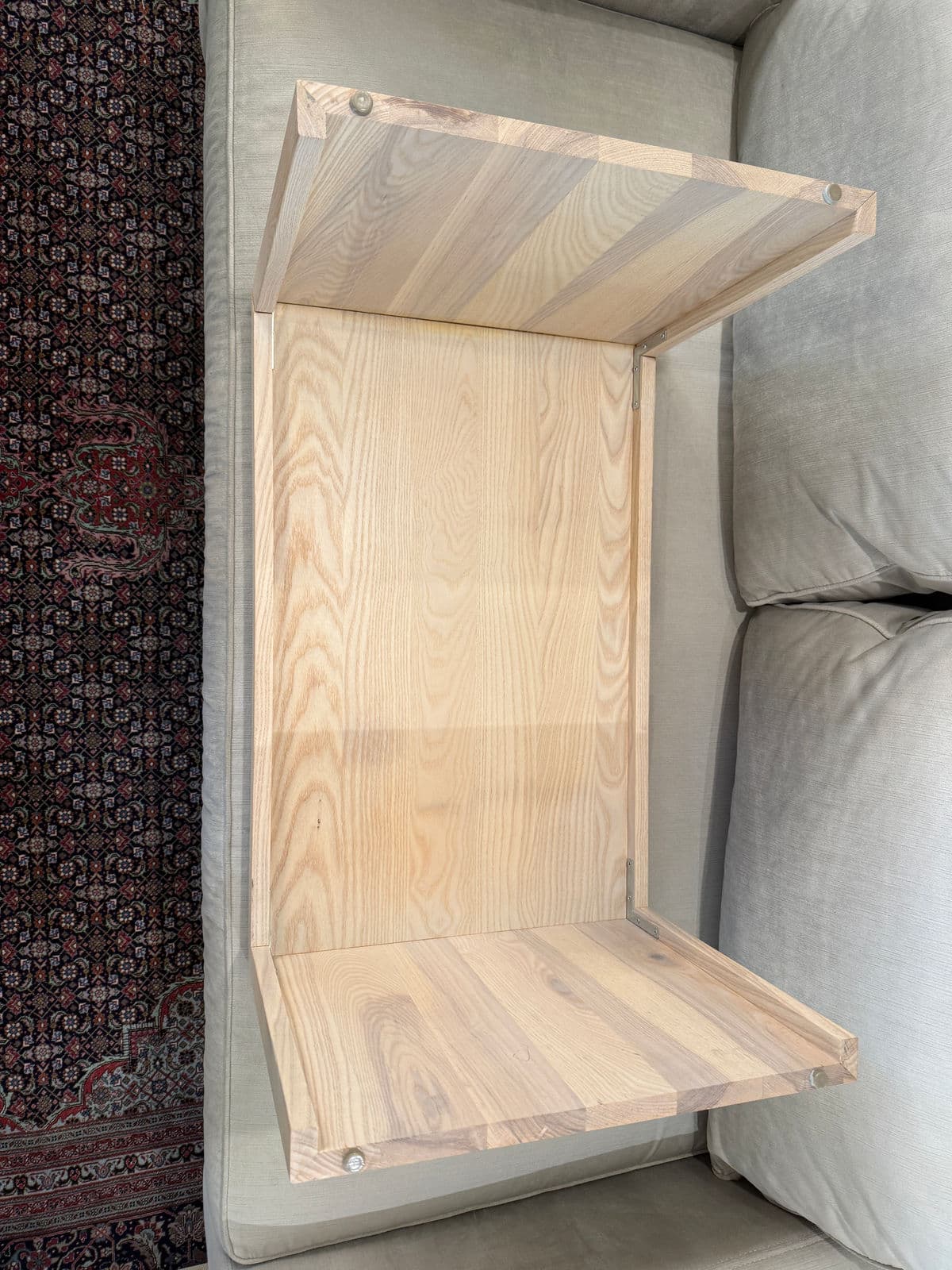 Organic Modern Bleached Oak Wood Side Table - Thumbnail 13