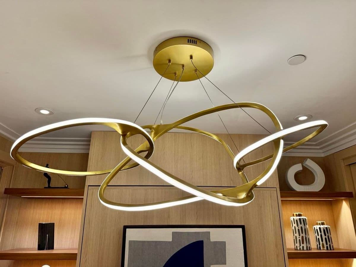 Michael Oren Designs Orbit Burnished Brass Chandelier - Thumbnail 14