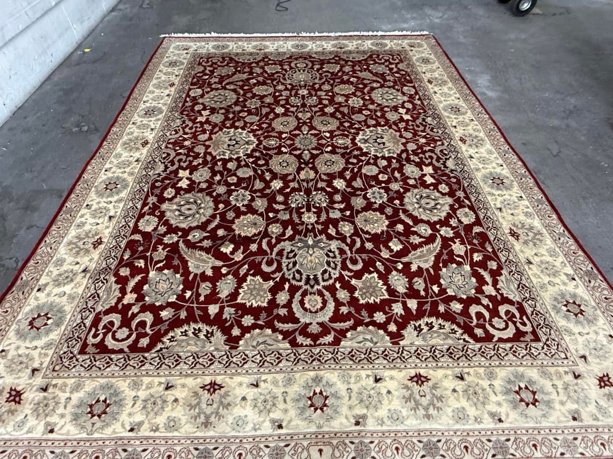 9ft 2in X 11ft 10in Kashan Persian Wool Area Rug - Thumbnail 4