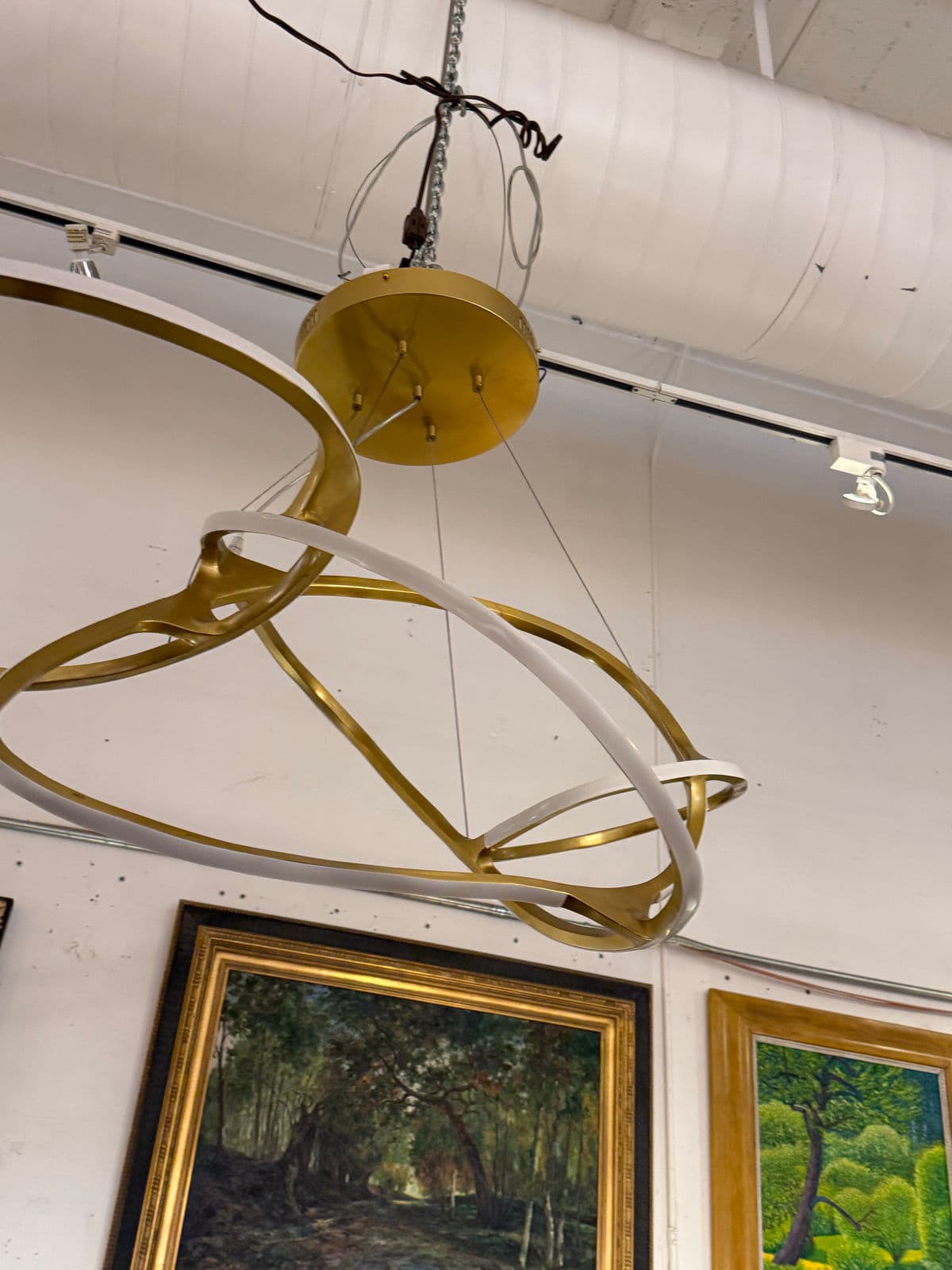 Michael Oren Designs Orbit Burnished Brass Chandelier - Thumbnail 3