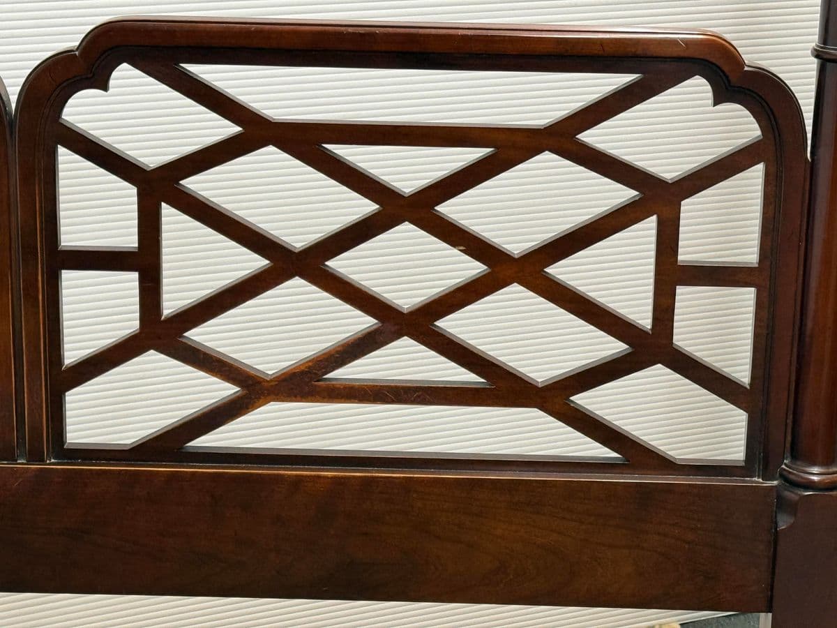 Queen Size Circa 1980's Chinese Chippendale Poster Bed Frame - Thumbnail 10