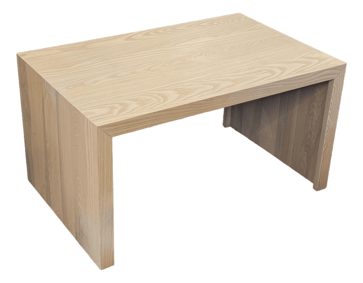 Organic Modern Bleached Oak Wood Side Table - Thumbnail 2