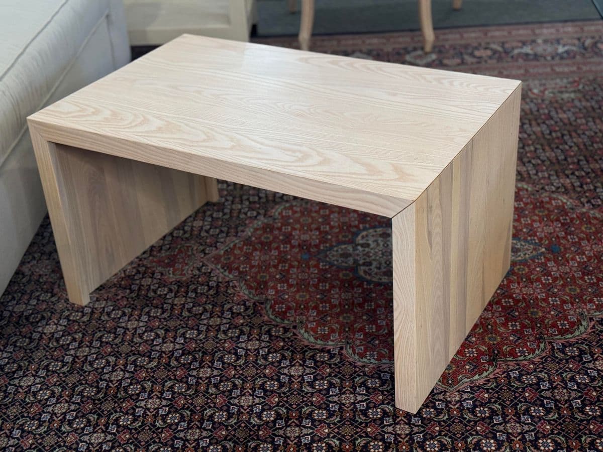 Organic Modern Bleached Oak Wood Side Table - Thumbnail 9