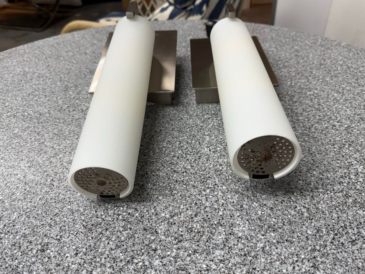 George Kovacs Opal Glass Tube Shade Wall Scones, Pair - Thumbnail 7