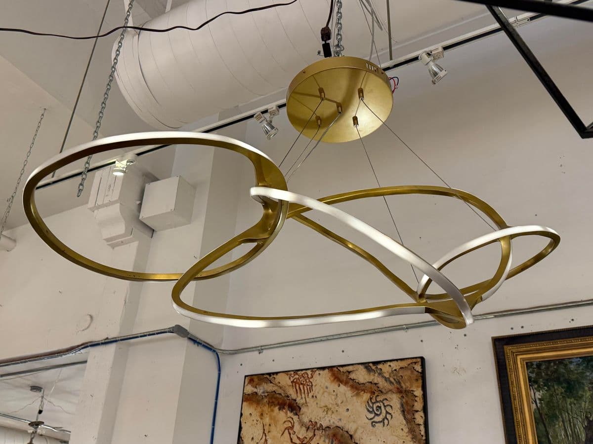 Michael Oren Designs Orbit Burnished Brass Chandelier - Thumbnail 12