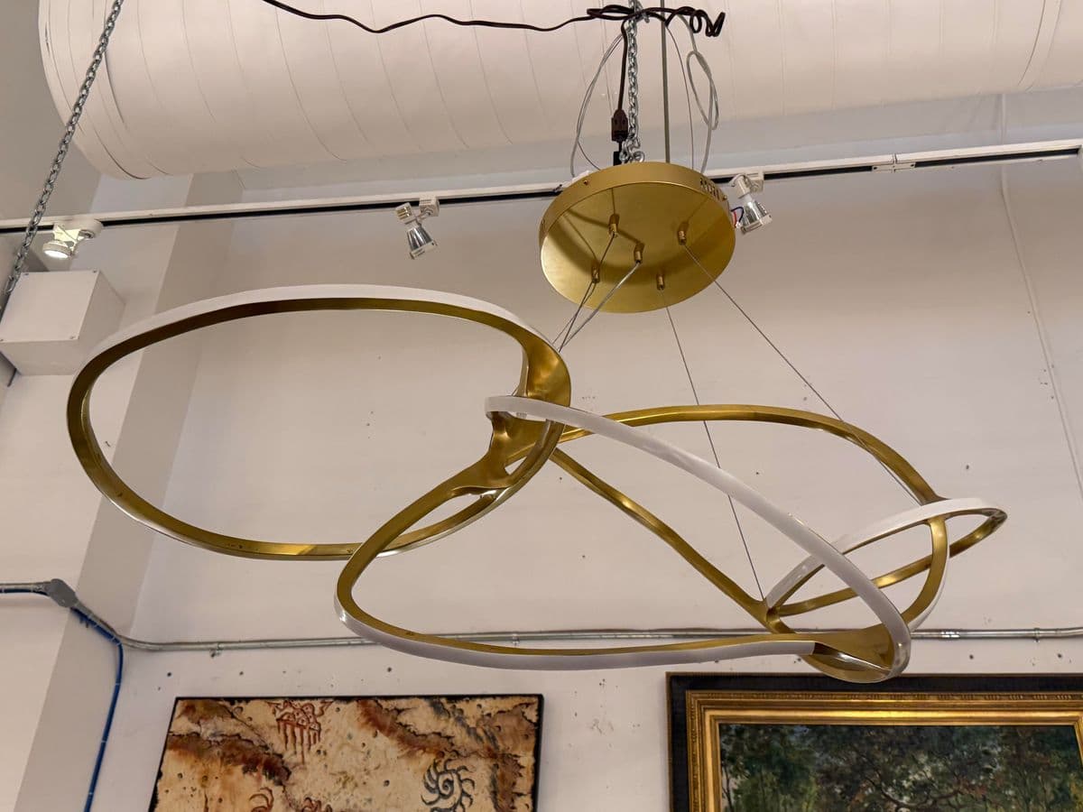 Michael Oren Designs Orbit Burnished Brass Chandelier - Thumbnail 8