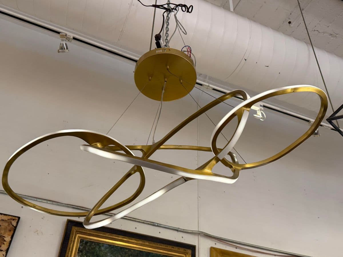 Michael Oren Designs Orbit Burnished Brass Chandelier - Thumbnail 10