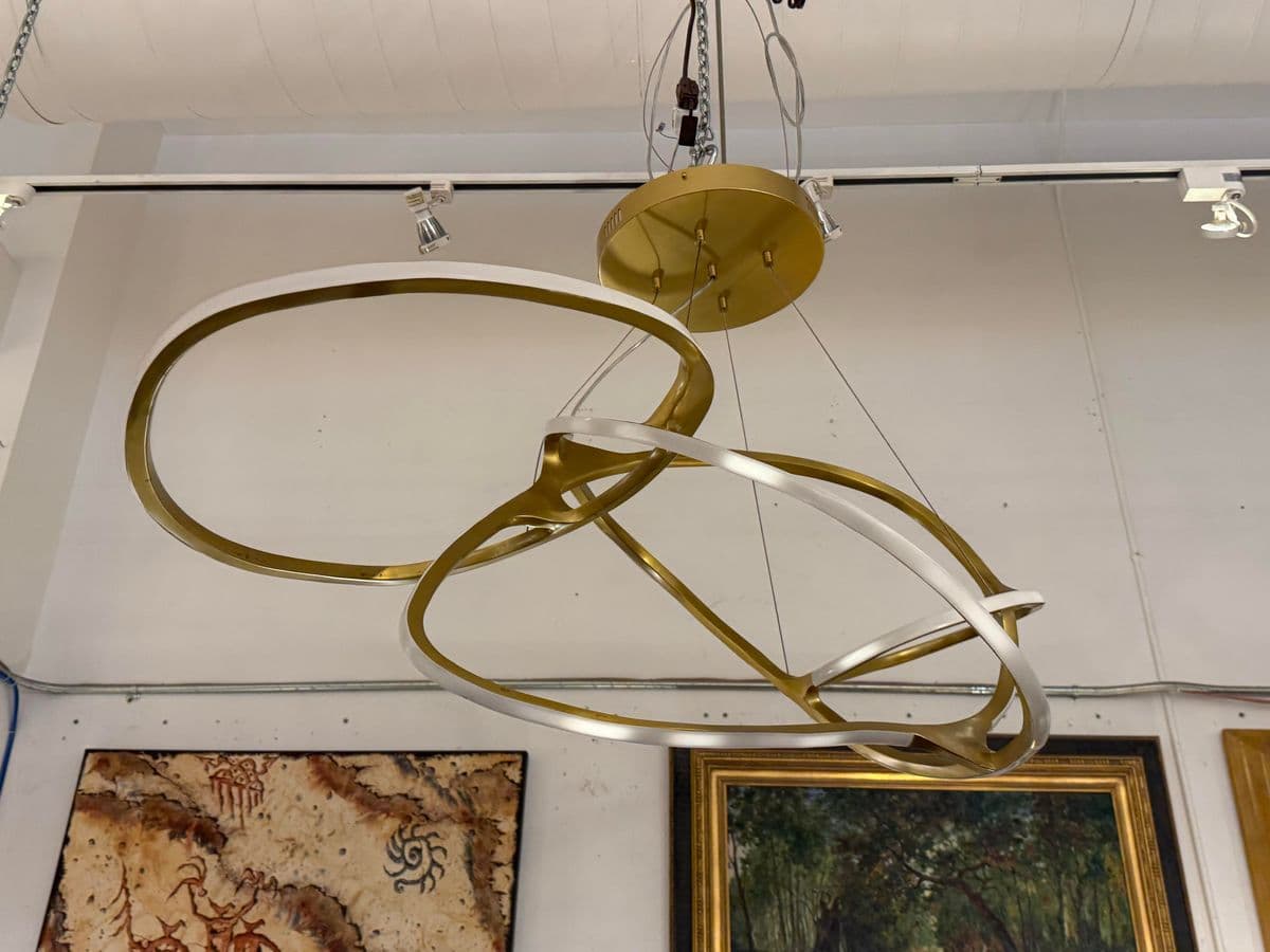 Michael Oren Designs Orbit Burnished Brass Chandelier - Thumbnail 13