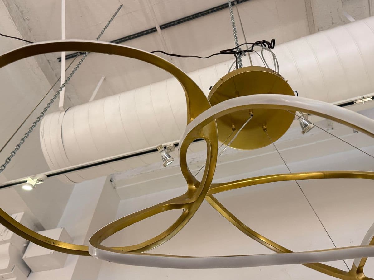 Michael Oren Designs Orbit Burnished Brass Chandelier - Thumbnail 6