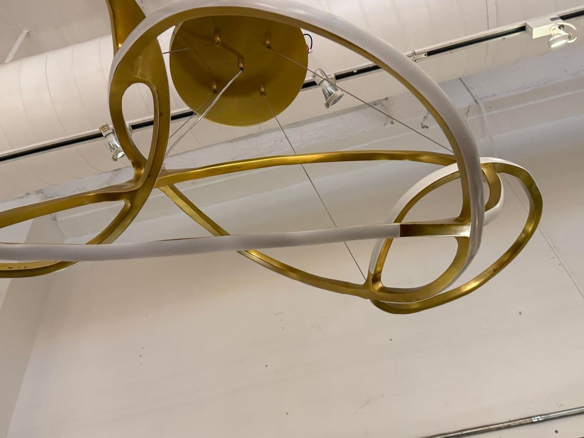 Michael Oren Designs Orbit Burnished Brass Chandelier - Thumbnail 5