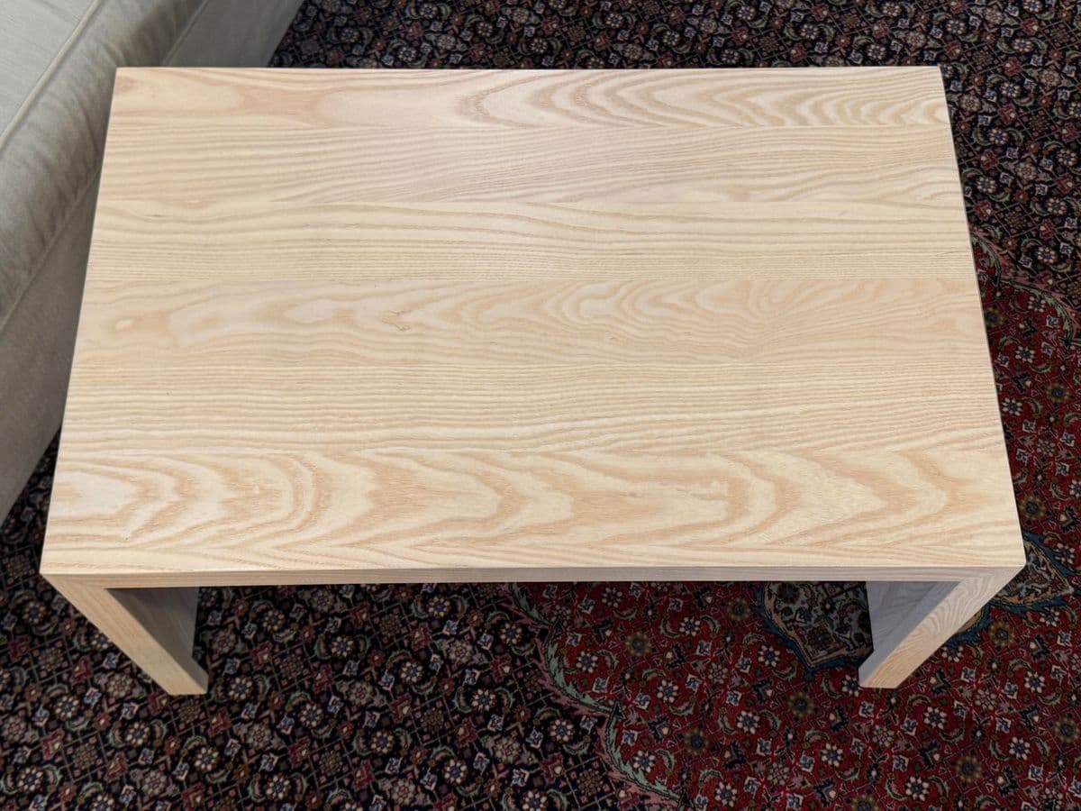 Organic Modern Bleached Oak Wood Side Table - Thumbnail 12