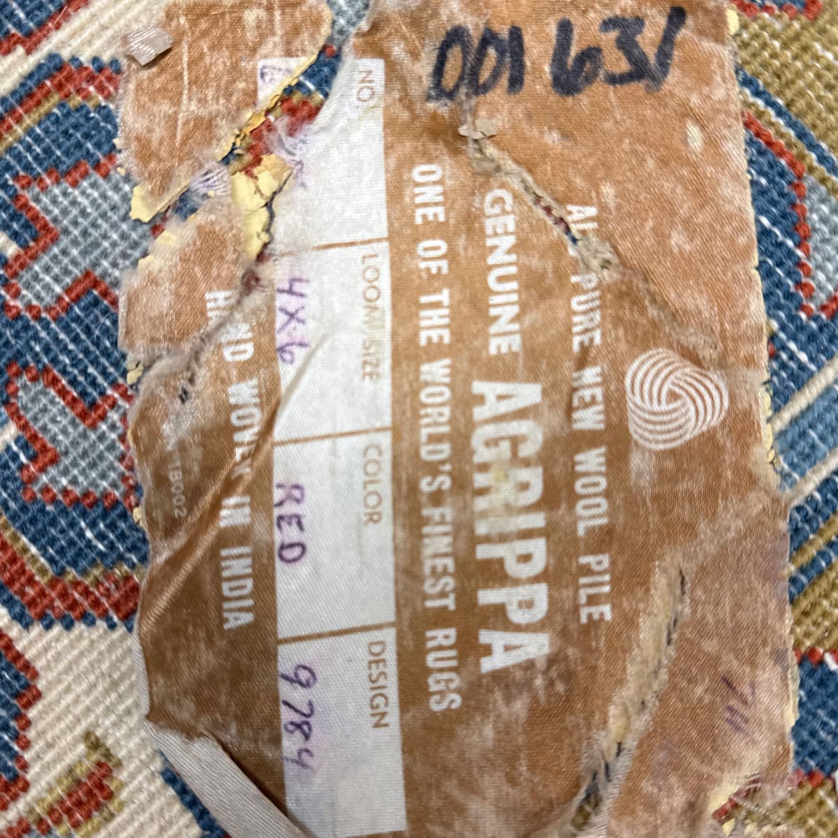 4ft 1in × 5ft 10in Genuine Agrippa Handwoven Area Rug - Thumbnail 12